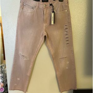 NWT PacSun Dyed Denim Size 32 Jeans Cropped Distressed Slim
